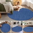 thumbnail image 6 of Navy Blue Large Area Rugs for Bedroom Living Room, Soft Non Slip Carpet Bedside Rug, Vintage Country Monochrome Farmhouse Round Floor Cover Kitchen Accent Rug 3' for Dining Room/Office, 6 of 9