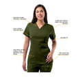 thumbnail image 3 of Adar Pro Flawless Plus Scrub Set For Women - Elevated V-Neck Top & Jogger Scrub Pants, 3 of 7