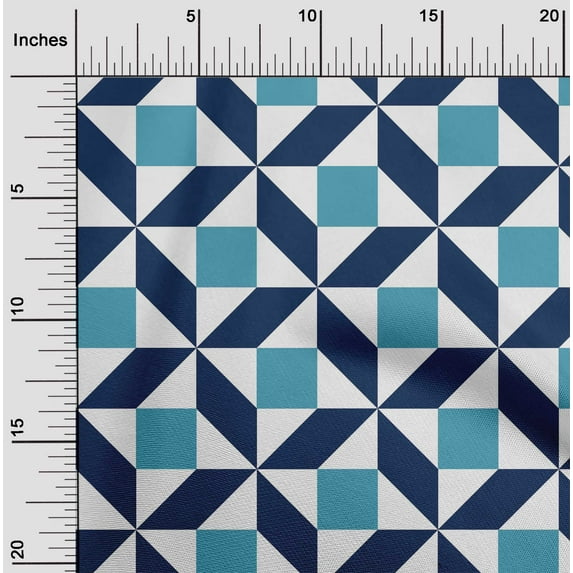 oneOone Cotton Cambric Fabric Triangle|Parallelogram & Square Geometric Print Sewing Fabric BTY 56 Inch Wide
