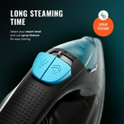 PurSteam 1200W Professional Steam Iron, Burst/Spray & Non-Stick Soleplate, Auto Shut-Off