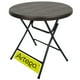 thumbnail image 1 of Mesa para jardín circular plegable acabado tipo madera plástico HDPE ligera Folding table mesa compacta para terraza balcón apoyo eventos de 80cm, 1 of 8