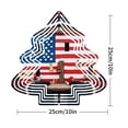 thumbnail image 2 of Patriotic Metal Hanging Christmas Tree Wind Spinner - American Flag Design with Ornaments for Garden & Yard Decor, 2 of 7