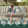 thumbnail image 2 of Outdoor Swing Cushions, Waterproof Thicken Porch Swing Cushions with Ties, 2-3 Seater Patio Swing Replacement Cushion for Backyard, Lawn and Garden（Bamboo leaf-40*70in）, 2 of 6