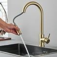 thumbnail image 2 of feetron Brushed Gold Kitchen Sink Faucet Touch On Sensor with Pull Down Sprayer Activated Mixer Tap, 2 of 8