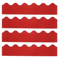 Uxcell 3" x 1.08ft Bulletin Board Border 30 Pack Scalloped Trim Strips Wall Decor for Classroom Gold Red