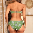 thumbnail image 4 of Women's Versatile Printed Beach Vacation Split Bikini Swimsuit Green M, 4 of 4