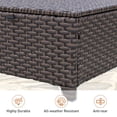 thumbnail image 6 of INTER HUT Canyon Ridge 2PCS Patio Rattan Cushioned Ottoman, Outdoor Wicker Ottomans Footrests for Front Porch, Balcony, Backyard, Yard Deck, Beige, 6 of 8