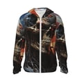 thumbnail image 1 of Fotbe Cyberpunk Skull American Flag Chaqueta con Protección Solar UPF 50+ para Hombre y Mujer, Camisa con Capucha y Bolsillos-XX-Large, 1 of 7
