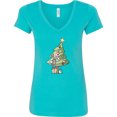 thumbnail image 3 of Inktastic Christmas Tree Women's V-Neck T-Shirt, 3 of 5