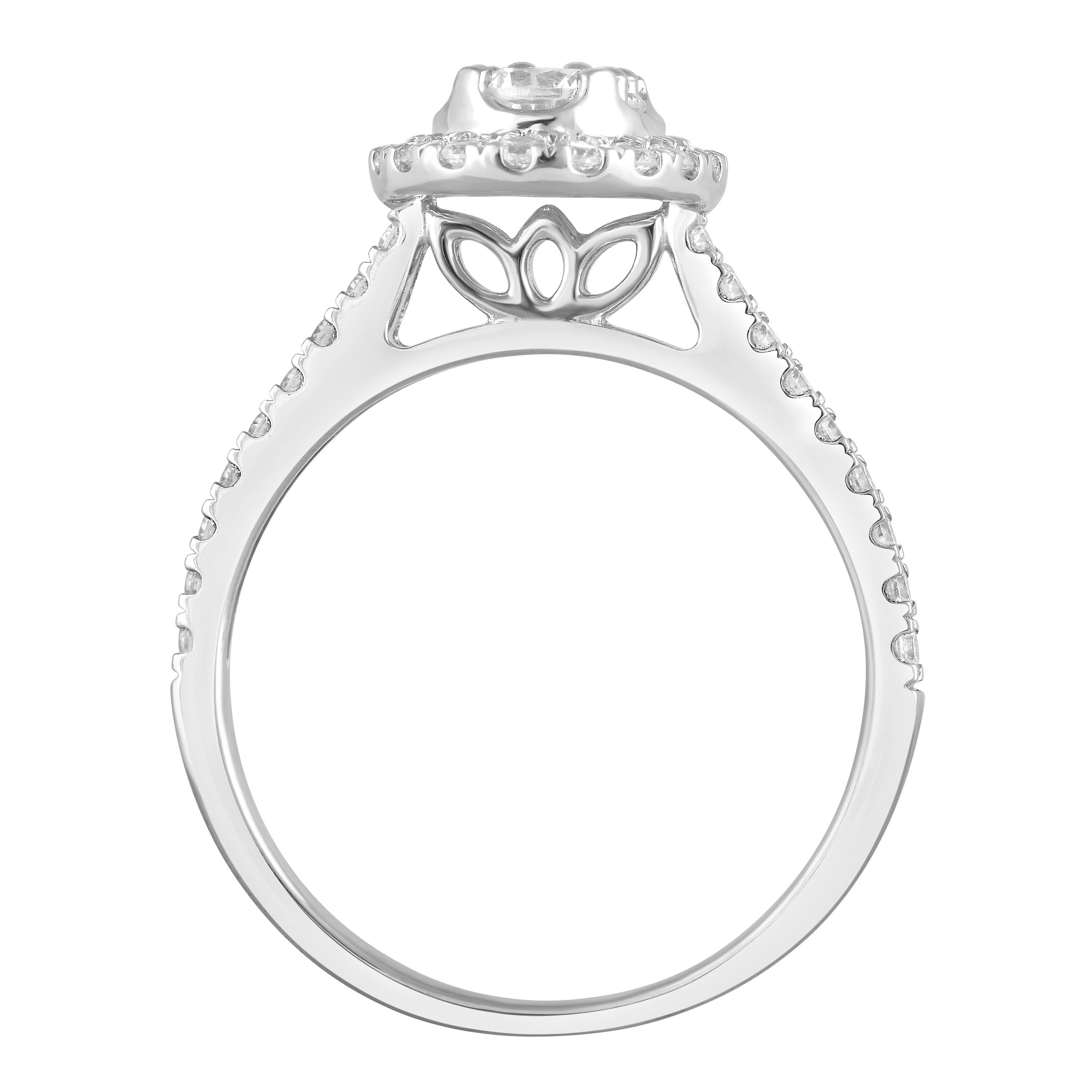 Unique Moments 1 Ct Round Cut Lab Grown Diamond Wedding Ring Set in 10K Gold (H-I, SI-I1)
