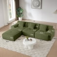 thumbnail image 5 of 113" Modular Sectional Sofa for Living Room, High-Density Foam, Stain-Proof Corduroy, No Assembly Required, Green, 5 of 10