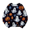 thumbnail image 5 of WQNVRNR Girl Halloween Sweatshirt Pumpkin Ghost Graphic Pullover Casual Crew Neck Long Sleeve Tops Shirt Multicolor 5-6 Years, 5 of 6