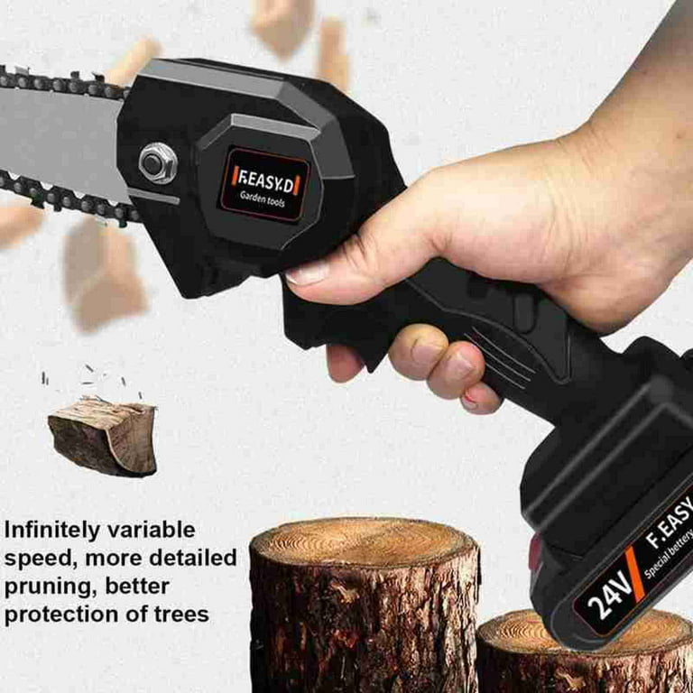 WYRAVIO Mini Chainsaw, 8-Inch Cordless Electric Chainsaw, Handheld