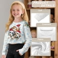 thumbnail image 6 of COEQINE Crop Top for Girls Short Length Long Sleeve Sweatshirt, Fall Winter Crewneck Pullover, Cute Casual Loose Fit Tops for Kids 5-6 Years, Christmas Cat Snowflake, 6 of 7