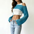thumbnail image 5 of Women's Cropped Knit Shrug Top Lightweight Bell Sleeve Summer Cover-Up, Soft Breathable Cropped Cardigan Shrug for Casual & Beach, Cropped Shrug Women, 5 of 6