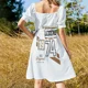 thumbnail image 5 of Leyenda desde 1974, 49 cumpleaños, vestido de manga corta, ropa para mujer, atuendo de festival de verano, vestidos elegantes para mujer, 5 of 7