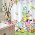 thumbnail image 4 of Hometravel Easter Holiday Bath Shower Curtain, No Drill Required Linen Fabric Curtain with Hooks, Water Resistant Tub and Shower Liner, Seasonal Decorative Curtain for Bathroom Decor, 4 of 6