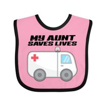 Inktastic My Aunt Saves Lives- Ambulance Boys or Girls Baby Bib