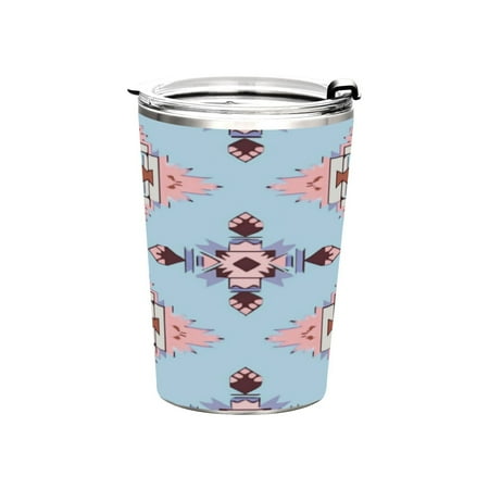 

11oz Straw Mugs with Handle and Straw Lid Sports Mugs Car Mugs Pink and Brown Geometric