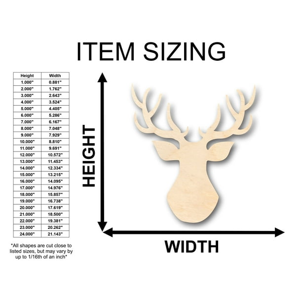 Deer - Laser Cut Out Unfinished Wood Craft Shape DER3 Deer - Laser Cut Out Unfinished Wood Craft Shape DER3