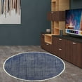 thumbnail image 2 of Casavani Round Handblock Printed Cotton Rug Bedroom, Living, Dining Room Carpets, Blue 7x7 feet, 2 of 5