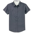 thumbnail image 5 of Port Authority Women's Short Sleeve Easy Care Shirt 5XL Steel Grey/Light Stone, 5 of 6