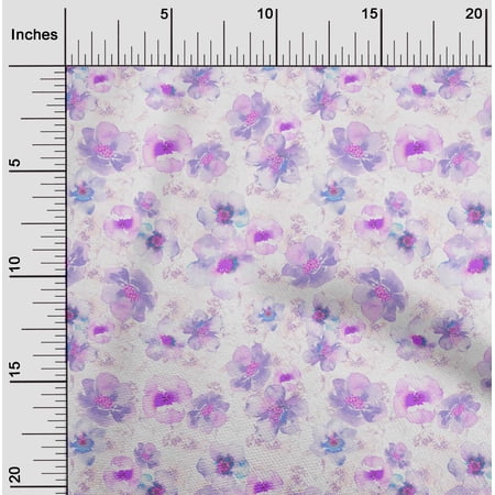 oneOone Polyester Lycra Light Pink Fabric Watercolor Floral Diy Clothing Quilting Fabric Print Fabric By Yard 56 Inch Wide