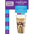 Stack Man [100 Pack 20 oz.] Clear Disposable Plastic Cups PET Crystal