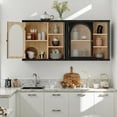 thumbnail image 4 of ANHDAH Bathroom Wall Cabinet Over Toilet with 2-Door & Adjustable Shelf, Solid Wood Medicine Cabinet for Kitchen Living Room, Black, 4 of 7