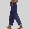 thumbnail image 2 of BUIGTTKLOP Pants for Women High Waisted Summer Lounge Pant Straight Leg Trouser with Pockets Beach Vacation Clothes, 2 of 6