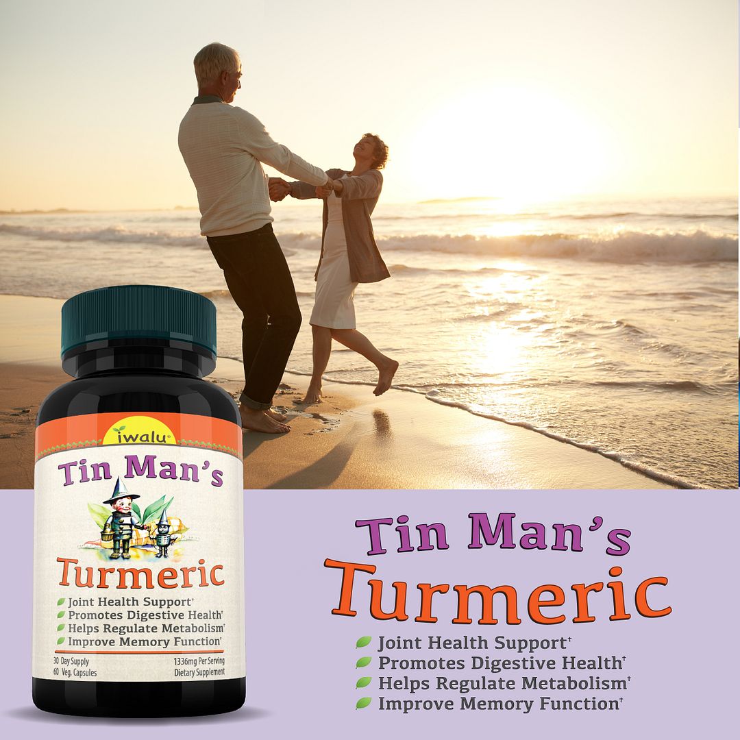 Tin Man’s Turmeric | Chondroitin Glucosamine Curcumin Complex for Joint & Mobility Support, Natural Joint Comfort, Digestive & Metabolic Wellness - 60 Capsules | NSF Certified & USA Made by iwalu