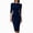 Navy, variant on Mlkoz Formal Dresses for Women Solid Color 3/4 Sleeve Bodycon Midi Dress For Work