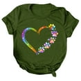 thumbnail image 4 of Ashosteey Women Summer Tshirt Rainbow Heart Graphic Tee Rainbow Puppy Footprints Print Tops Cute Funny Graphic Shirts Short Sleeve Round Neck Pullover 2024, 4 of 6