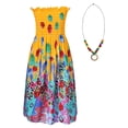 thumbnail image 2 of zdhoor Robe de Plage d'Été pour Enfants Filles Boho Imprimé Floral Sans Manches avec Collier Type K 120, 2 of 7