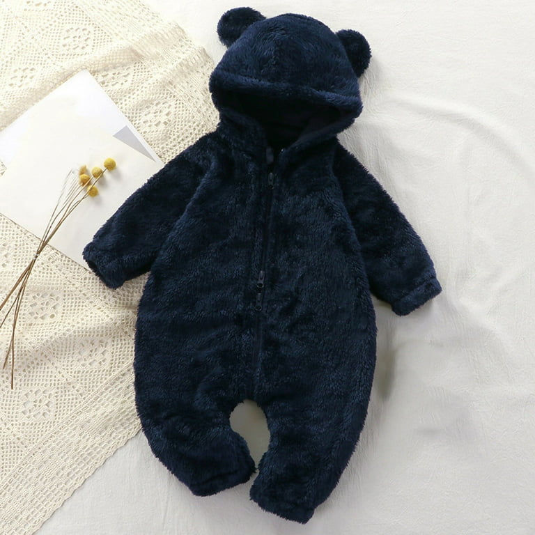 Caqnni Baby Boy Girls Winter Warm Rompers Unisex Outfits Bodysuits