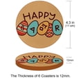thumbnail image 3 of Easter Round Car Coasters (6PCS) Microfiber Leather, 11x11 cm/4.3x4.3 in, Drink Cup Holder Mats for Car, Absorbent Car Accessories, Set of 6 Car Coasters, 3 of 6
