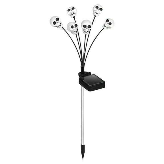 Uutvmp Halloween Outdoor Solar Scary Skull Lights, Halloween Decorations, LED Solar Skull Lights Outside, Waterproof Solar Halloween Path Lights for Yard Garden Lawn Party Decor