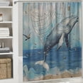 thumbnail image 6 of Orinice Thick waterproof shower curtain set for bathroom accessories, dolphin theme print, beautiful wide fabric toilet curtains, polyester set for bathroom bathroom 60x72, 6 of 7