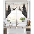 thumbnail image 2 of Black Elk Swag Valance for Windows 56'' x 36'', Forest Impressionist Animal Forest Reindeer Light Filtering Kitchen Curtains Valances for Bathroom/Living Room/Bedroom/Café, Rod Pocket Curtain Panel, 2 of 6