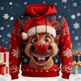 thumbnail image 3 of XIAOCHA Christmas Reindeer Hoodie Sweatshirt For Men Long Sleeve Snowflake Print Casual Pullover Top, Red, Sizes XXXL, 3 of 3