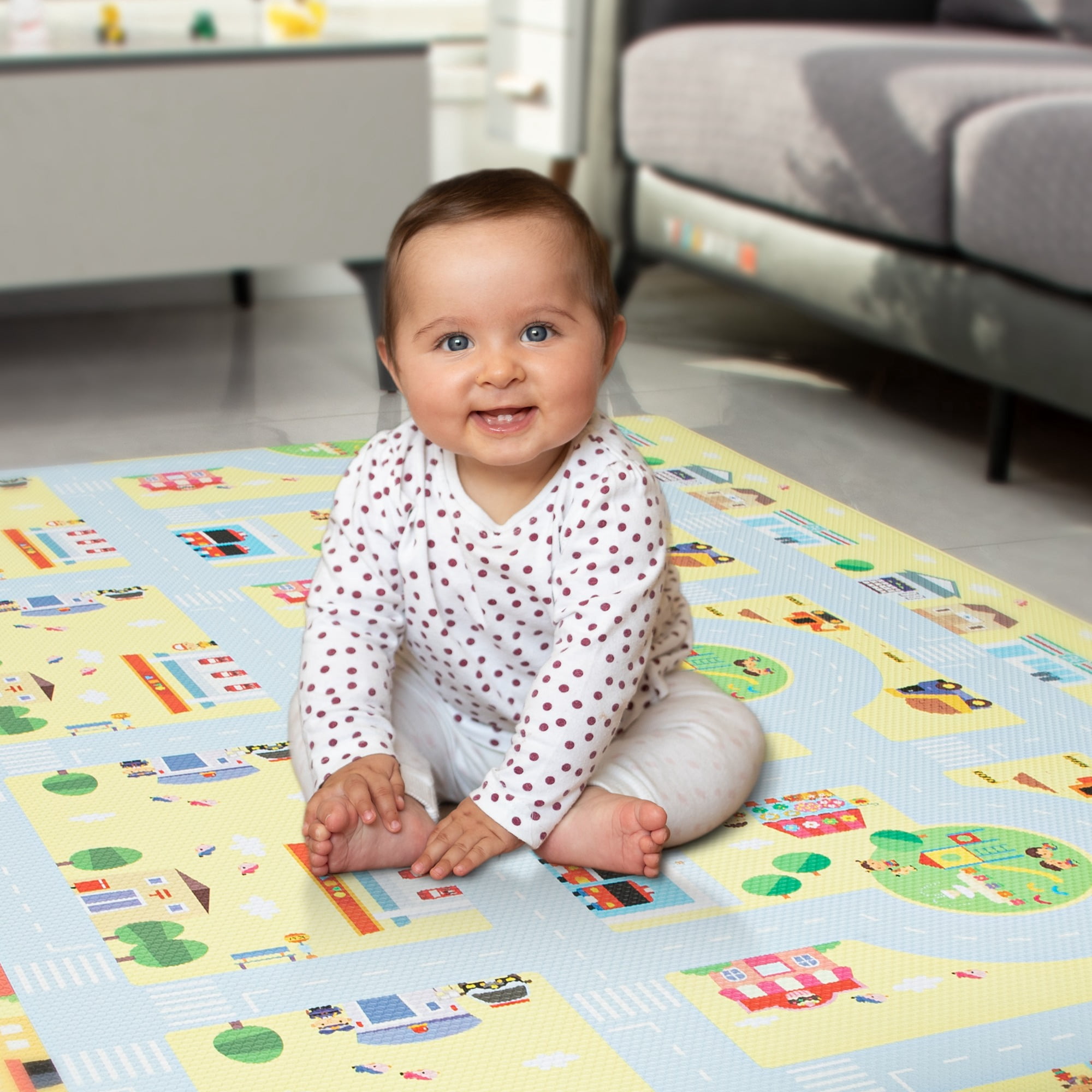 RAY STAR 55x90.5x0.39in Baby Play Mat, Reversible Crawling play mat Thickness Soft Mat