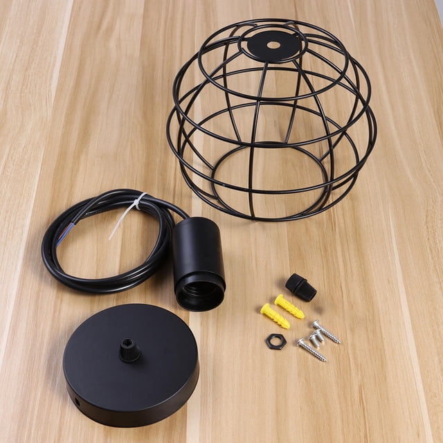RUNROTOO Vintage Iron Lantern Black Lighting Pendant Light 1Pack For Bar