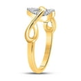 thumbnail image 4 of FB Jewels 10kt Yellow Gold Womens Round Diamond Infinity Twist Heart Ring 1/10 Cttw, 4 of 4