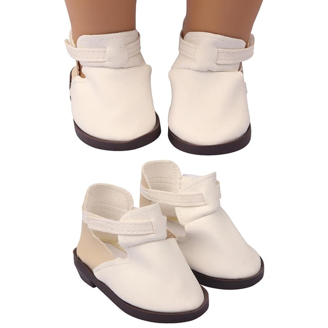 Botas para muñecas de 18 pulgadas, 1 par, botas cortas aptas para muñecas, muñeca para ropa de muñeca para Blanco perfke Botas de muñeca de 18 pulgadas