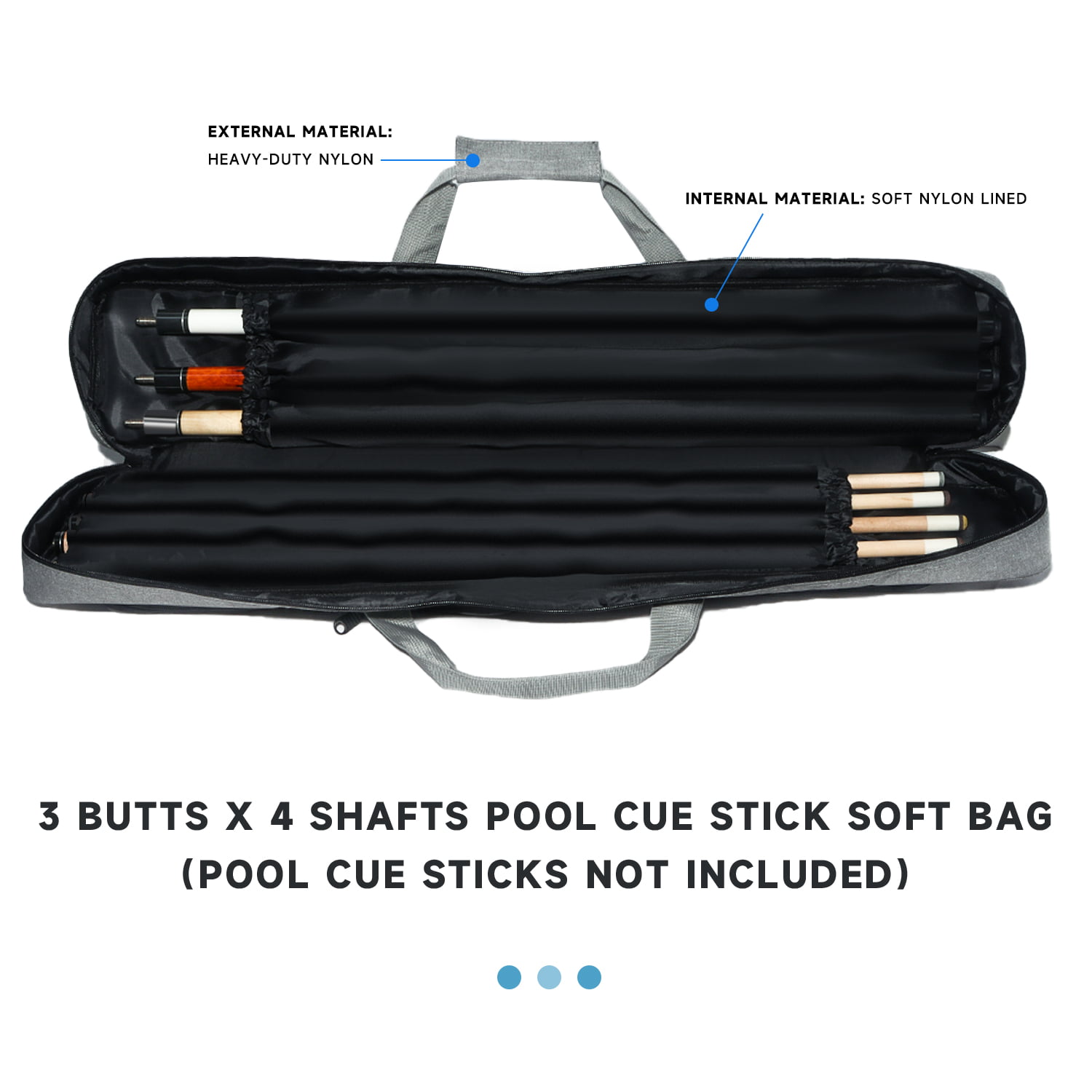 musite Pool Cue Case Billiard Cue Stick Carrying Bag,Billiard Cue Bag, Billiard Pool Cover Protector For Snooker Billiard Stick  Rod(1/2),Adjustable Length Straps,black. : Amazon.co.uk: Sports & Outdoors