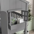 thumbnail image 6 of Leumius Twin over Twin Floor Bunk Bed with Ladder and Guardrails, House-Shaped-Bunk Bed with Window and Door for Boys Girls Grey, 6 of 9