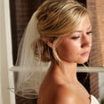 thumbnail image 4 of Simple Style Wedding Bridal Head Veil With Comb Short Veil Photo Accessories For Women, 4 of 5
