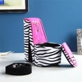 thumbnail image 3 of ORE International 9" Tall Display Jewelry Box with Hooks, High Heel Shoe Design, Zebra Print, 3 of 4