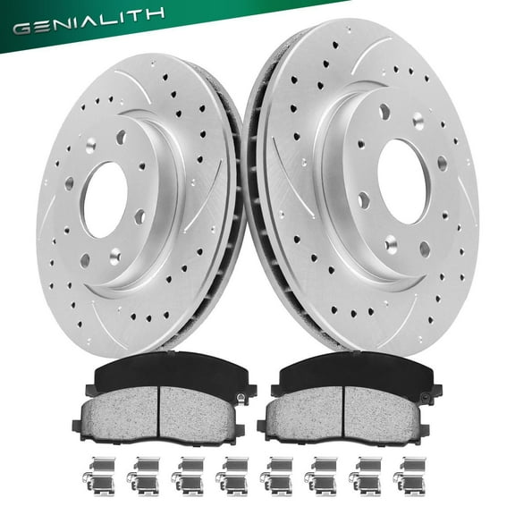 Genialith Front 330mm Coated Brake Rotors & Ceramic Pads Kit for Dodge Journey 2012-2020