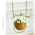 thumbnail image 4 of Metal Hanging Planters, Modern Plant Hanger with Flower Pot, Plant Holder In Oval Shape, Small Wall and Ceiling Planter for Indoor Plants, Home Décor, 4 of 9